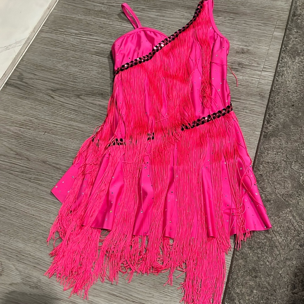 NWOT Revolution Dance Pink & Black Fringe Barbie costume